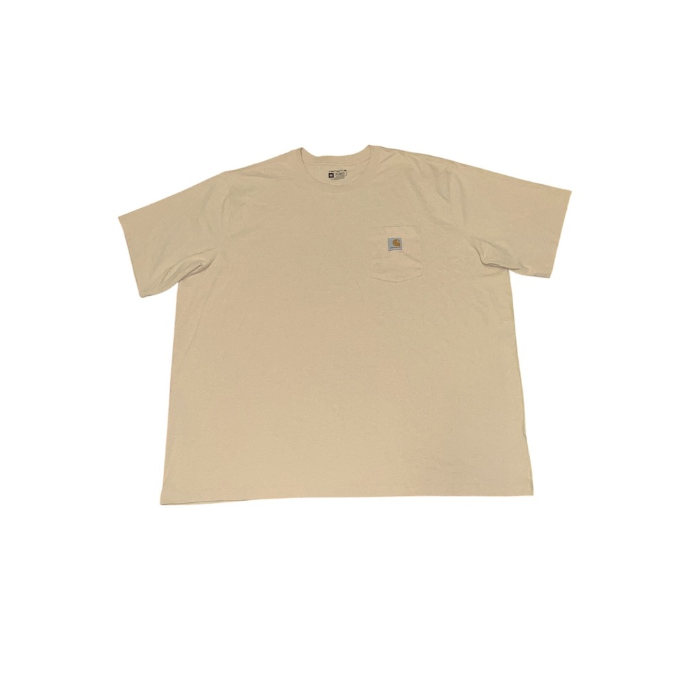 Carhartt Mens 4XL Relaxed Fit Beige Short Sleeve Pocket T Shirt TK3296M